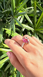 Natural Tourmaline Gemstone 18k White Gold Ring - Gold Diamond Women Wedding Ring