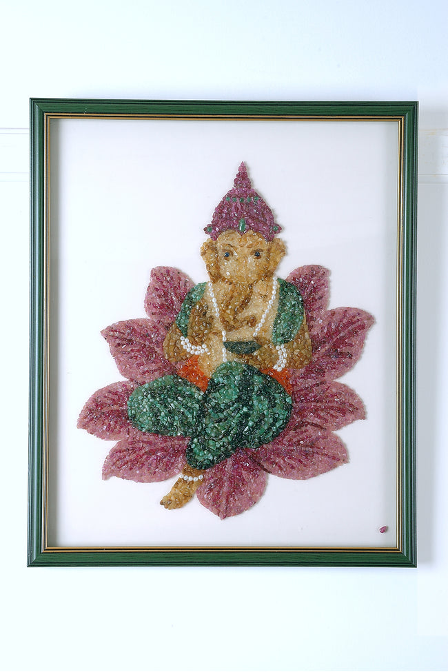 Divine Blessings: 3D Handcrafted Gemstone Ganesha Hover Image