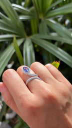 Natural Tanzanite Gemstone Ring - 18k White Gold Wedding Ring