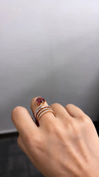 18k Rose Gold Diamond Ring - Natural Tourmaline Engagement Ring