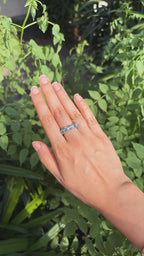 18k White Gold Diamond Ring - Natural Aquamarine Gemstone Ring