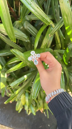 18k White Gold Statement Ring - Natural Aquamarine & Yellow Diamond Cocktail Ring