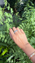 18k White Gold Diamond Ring - Natural Aquamarine Gemstone Ring