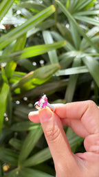 2.39 Ct. Rubellite Gemstone Ring - 18k White Gold Diamond Handmade Ring