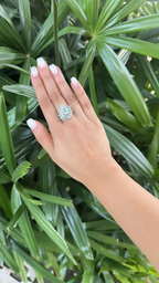 18k White Gold Diamond Wedding Ring - Natural Paraiba Gemstone Ring