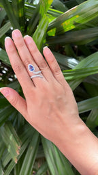 Natural Tanzanite Gemstone Ring - 18k White Gold Wedding Ring