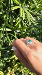 2.14 Ct. Zambian Emerald Engagement Ring - 18k White Gold Handmade Diamond Ring