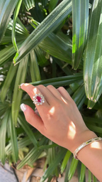 Natural Mozambique Ruby Engagement Ring - 18k White Gold Diamond Ring