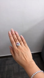18k White Gold Diamond Toi et Moi Ring - Natural Pink Sapphire & Paraiba Tourmaline Cocktail Ring