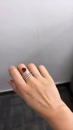 18k Rose Gold Diamond Ring - Natural Tourmaline Engagement Ring