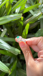 Natural Morganite & Zambian Emerald Gemstone Ring - 18k White Gold Diamond Ring