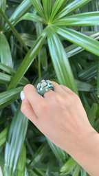 18k Gold & Titatnium Ring - Natural Yellow Diamond Statement Ring