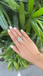 Platinum 900 Diamond Ring - Natural Paraiba Tourmaline Wedding Ring