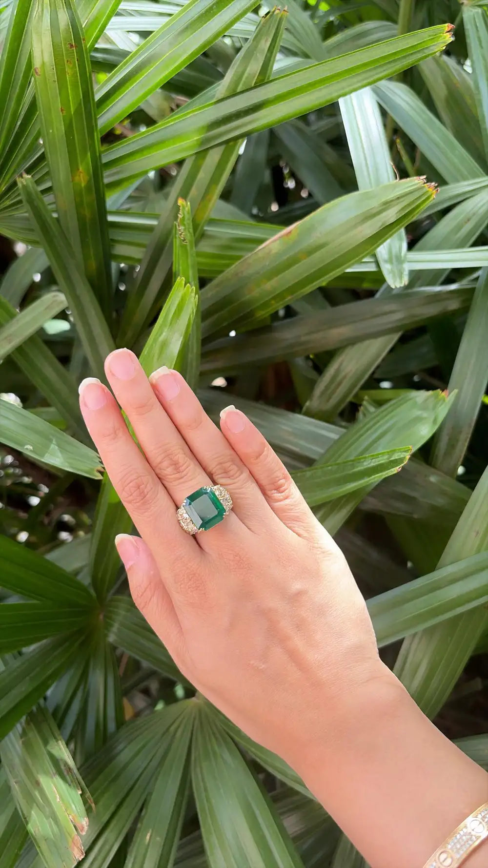 15.63 Ct. Zambian Emerald & Yellow Diamond Statement Ring - 18k Yellow Gold Handmade Ring