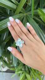 18k White Gold Diamond Cocktail Ring - Natural Paraiba Gemstone Wedding Ring