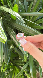 18k Rose Gold Diamond Ring - Natural Rose Quartz & Pink Sapphire Cocktail Ring