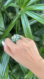 18k Gold & Titatnium Ring - Natural Yellow Diamond Statement Ring