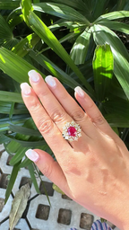 Natural Mozambique Ruby Engagement Ring - 18k White Gold Diamond Ring