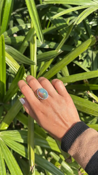 18k White Gold Diamond Statement Ring - Natural 16.23 Ct. Ethiopian Opal Women Ring