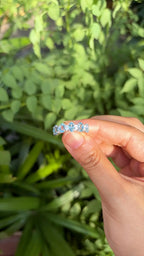 18k White Gold Diamond Ring - Natural Aquamarine Gemstone Ring