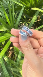 18k White Gold Handmade Ring - Natural Ceylon Blue Sapphire & Diamond Ring