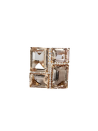 Natural Morganite Gemstone Cocktail Ring - 18k Rose Gold Diamond Ring