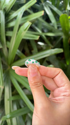 Zambian Emerald Sugarloaf  Ring - 18k White Gold Diamond Handmade Band Ring