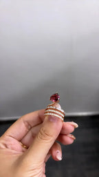 18k Rose Gold Diamond Ring - Natural Tourmaline Engagement Ring