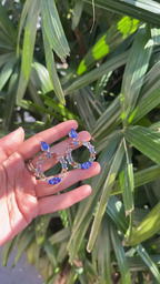 18k White Gold Diamond Dangle Earrings - Natural Tanzanite & Multi Sapphire Earrings