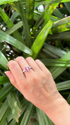2.39 Ct. Rubellite Gemstone Ring - 18k White Gold Diamond Handmade Ring