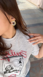 Natural Yellow Sapphire & Black Enamel Earrings - 18k White Gold Diamond Stud Earrings