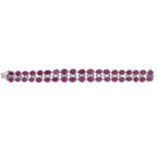 Natural Mozambique Ruby Women Bracelet - 18k White Gold Diamond Handmade Bracelet