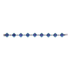 Natural Tanzanite & Turquoise Enamel Bracelet - 18k White Gold Diamond Bracelet