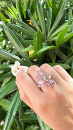 18k Rose Gold Diamond Wedding Ring With Morganite & Pink Sapphire Gemstone