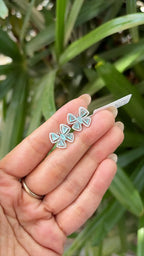 18k White Gold Diamond Stud Earrings - Natural Paraiba Tourmaline Butterfly Stud Earrings