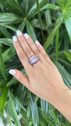 5.23 carats, Kunzite, Pink Sapphires & Diamonds Titanium Ring with Platinum 900