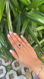 Natural Mozambique Ruby Engagement Ring - 18k White Gold Diamond Ring