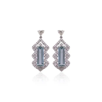 5.26 Ct. Aquamarine Dangle Earrings - Handmade 18k White Gold Heart Shape Diamond Earrings