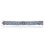 18k White Gold Diamond Statement Bracelet - Natural Aquamarine & Multi Sapphire Bracelet