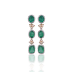 84.76 carats, Zambian Emeralds & Yellow Rose Cut Diamonds Necklace & Earrings