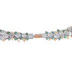 Natural Aquamarine & Zambian Emerald Necklace - 18k White Gold & Yellow Diamond Necklace