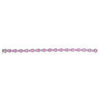 Natural Pink Sapphire Gemstone Bracelet - 18k White Gold Diamond Handmade Bracelet