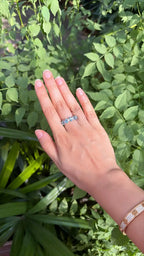 18k White Gold Diamond Ring - Natural Aquamarine Gemstone Ring