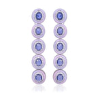 Ceylon Blue Sapphire & Blue Opal Dangle Earrings - 18k White Gold Diamond Dangle Earrings