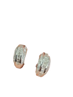 18k White Gold Earrings - Natural Tapered Baguette Diamonds Huggie Earrings
