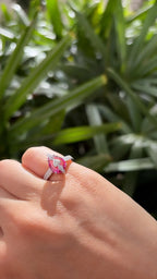 2.39 Ct. Rubellite Gemstone Ring - 18k White Gold Diamond Handmade Ring