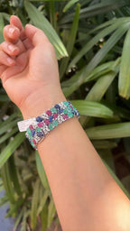 Natural Blue Sapphire, Ruby & Emerald Handmade Bracelet - 18k White Gold Diamond Bracelet