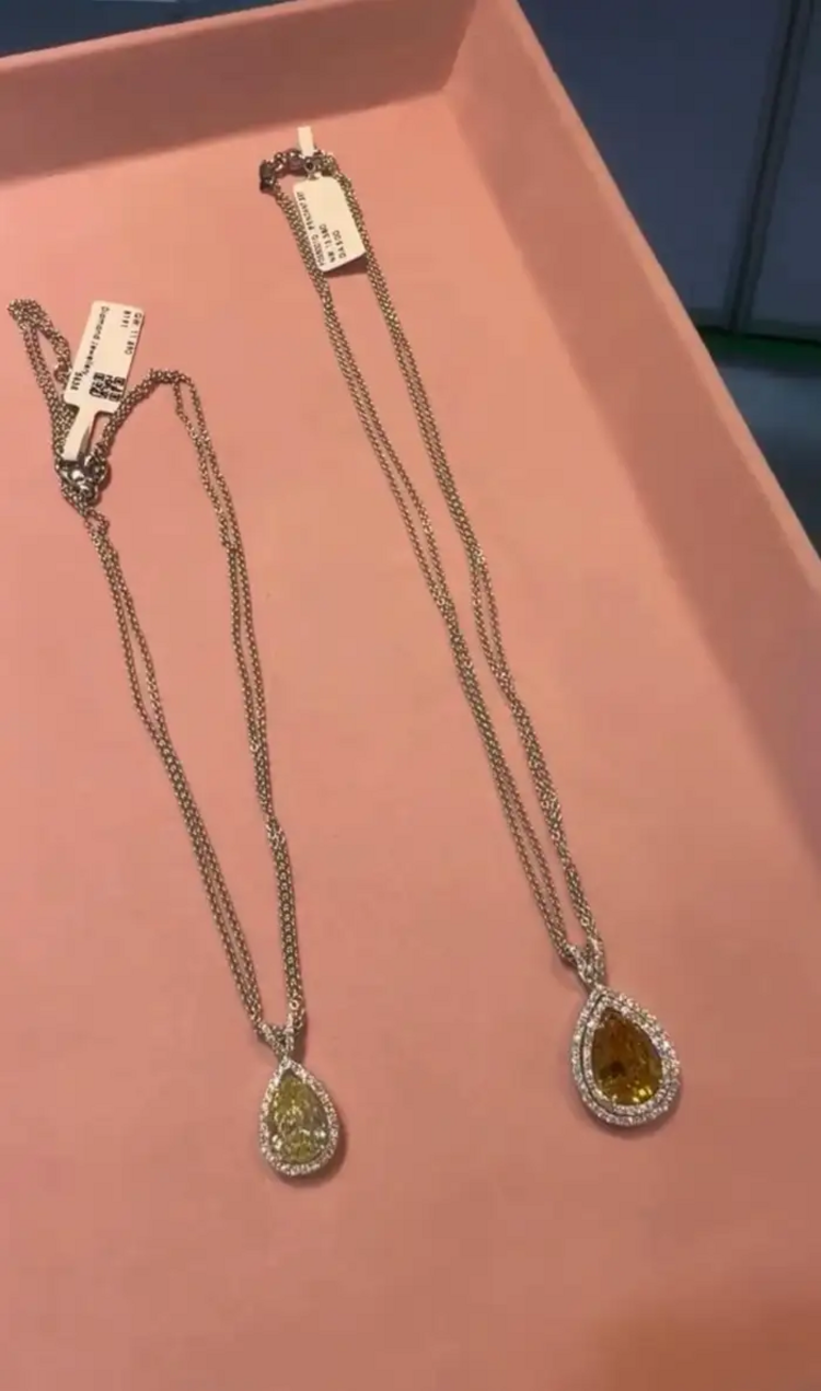 18k White Gold Pendant Necklace - 4.00 Ct. Fancy Light Yellow Color Pendant Necklace