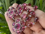 39.21 Ct. Cabochon Tourmaline Gemstone Dangle Earrings - 18k Rose Gold Diamond Wedding Earrings