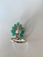 Natural Zambian Emerald Gold Ring - 18k White Gold Diamond Ring